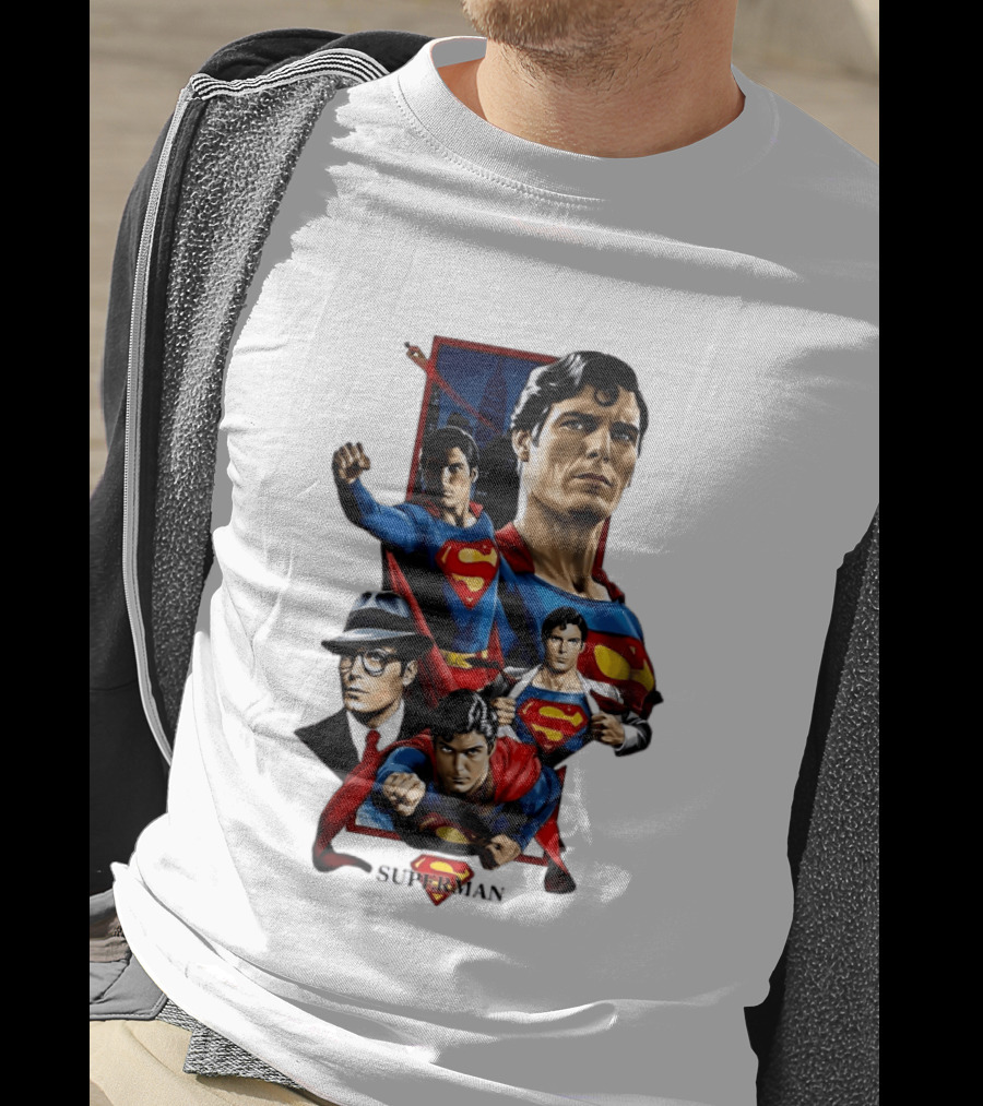 Superman Collage Classic Iconic Characters With S T-Shirt
