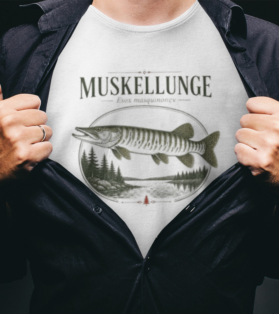 Muskellunge Esox Masquinongy Vintage Fish T-Shirt