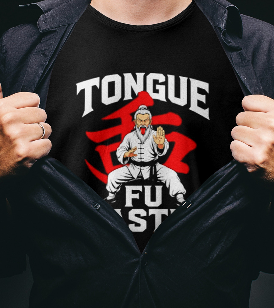 Tongue Fu Master Martial Arts Karate Bold Text Visual T-Shirt
