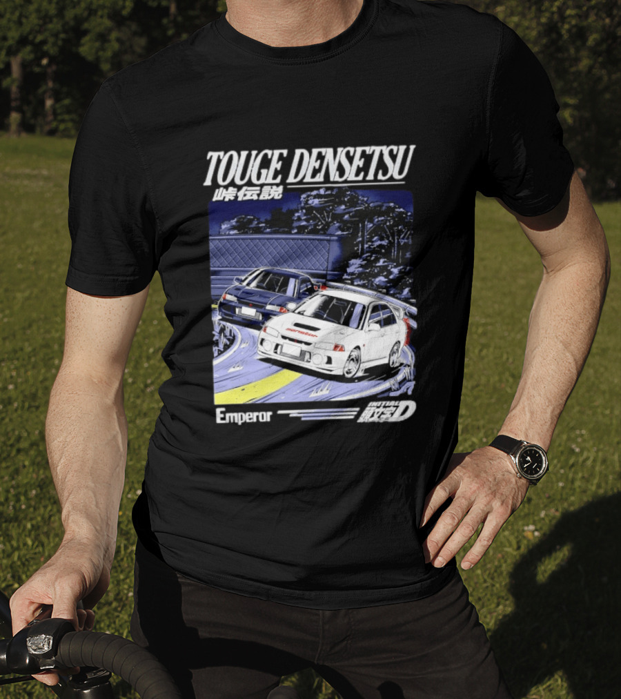 Touge Densetsu Emperor Initial D Mitsubishi Lancer Evolution Racing Scene T-Shirt