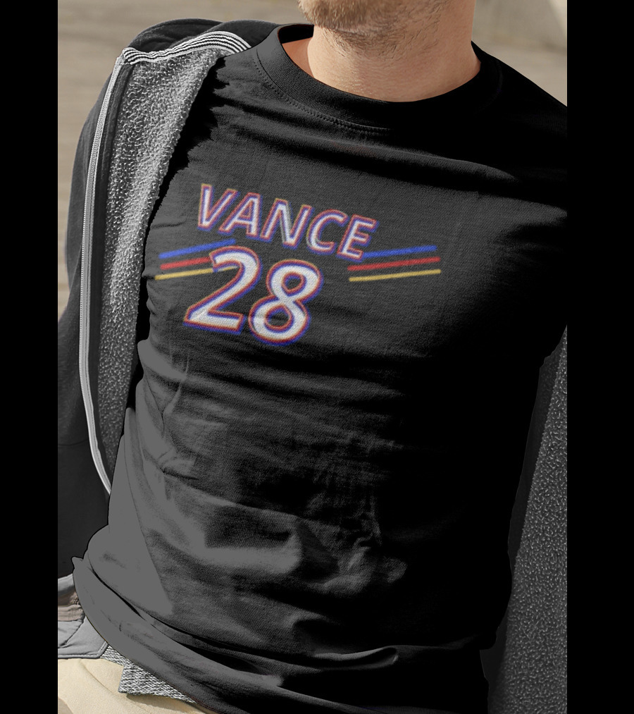 Vance 28 Vintage Striped Red Blue Yellow T-Shirt