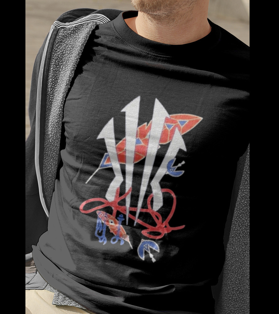 Anta X Kyrie Irving KAI Blue And Red Arrow Art Collaboration T-Shirt