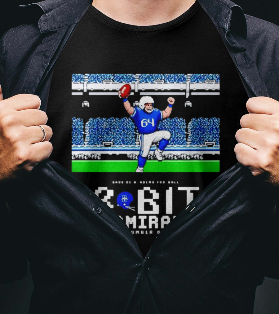 Bayside Academy Football 8 Bit Admirals Player Number 64 Retro Pixel T-Shirt