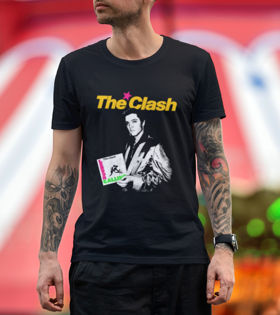 The Clash Elvis Presley London Calling Album Image T-Shirt