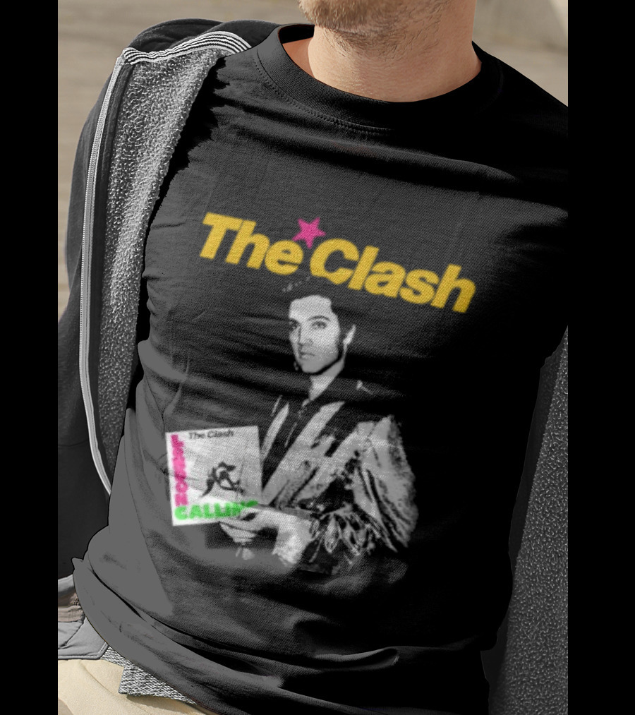The Clash Elvis Presley London Calling Album Image T-Shirt
