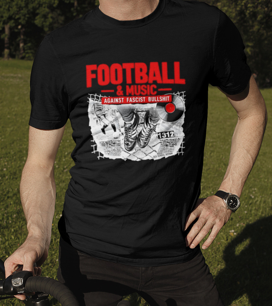 Football And Music Against Fascist Bullshit Vinyl Record 1312 T-Shirt