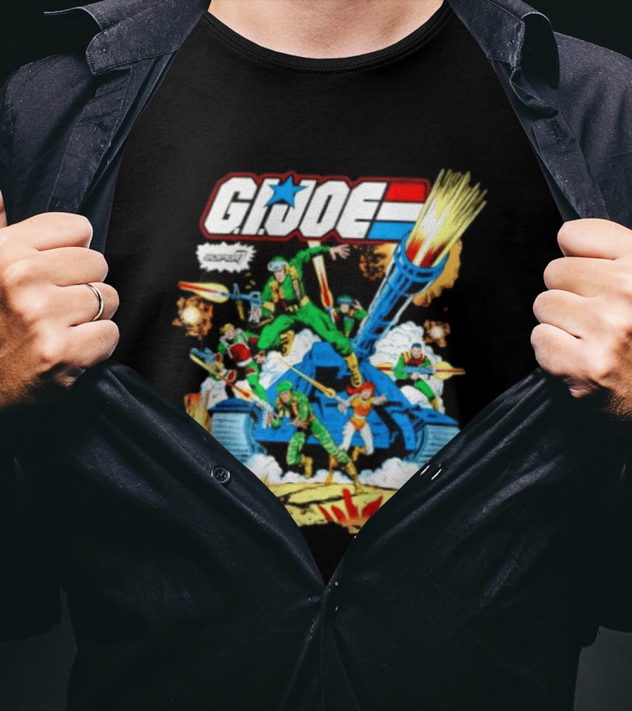 GI Joe Team Super7 Action Figure Hasbro Classic Battle Scene T-Shirt