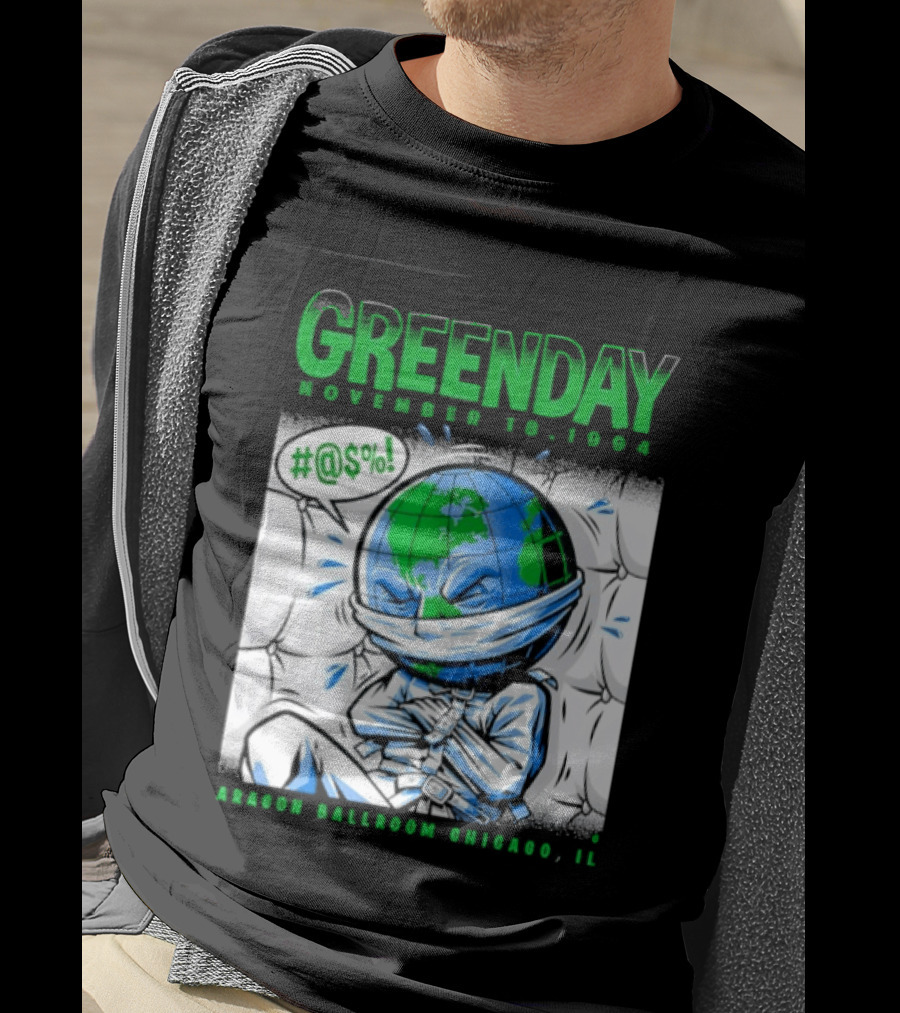 Greenday November 18 1994 Aragon Ballroom Chicago IL Earth T-Shirt