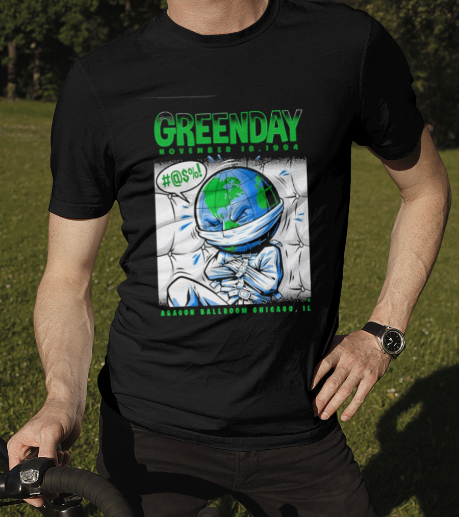 Greenday November 18 1994 Aragon Ballroom Chicago IL Earth T-Shirt