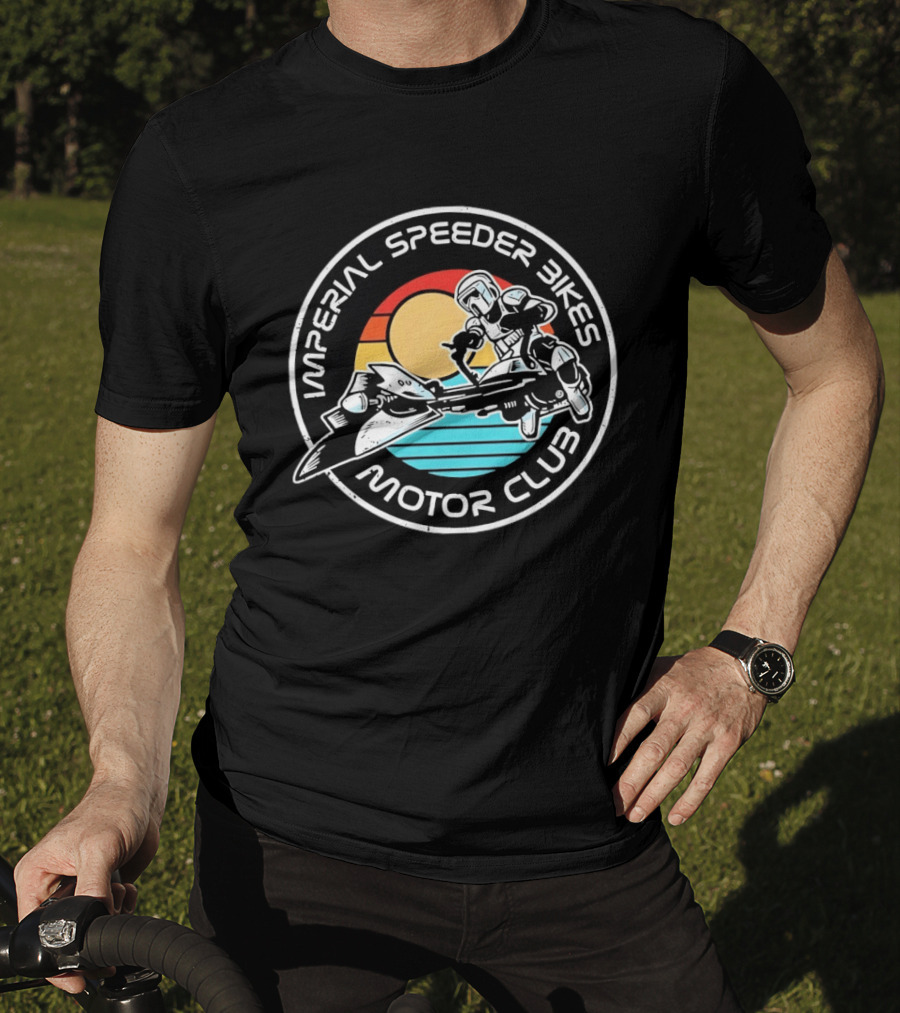 Imperial Speeder Bikes Motor Club Retro Sunset Circle T-Shirt