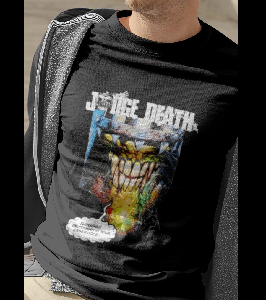 Judge Death 2000 AD Comic Book Character Jugggge Deathhhh At Your Sssservice T-Shirt