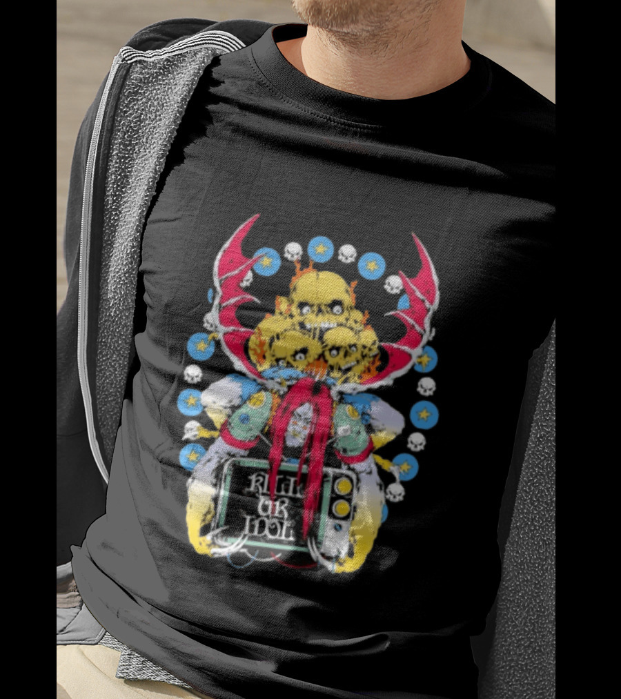 Kill Or Idol Skulls Television Gothic Antlers Stars T-Shirt