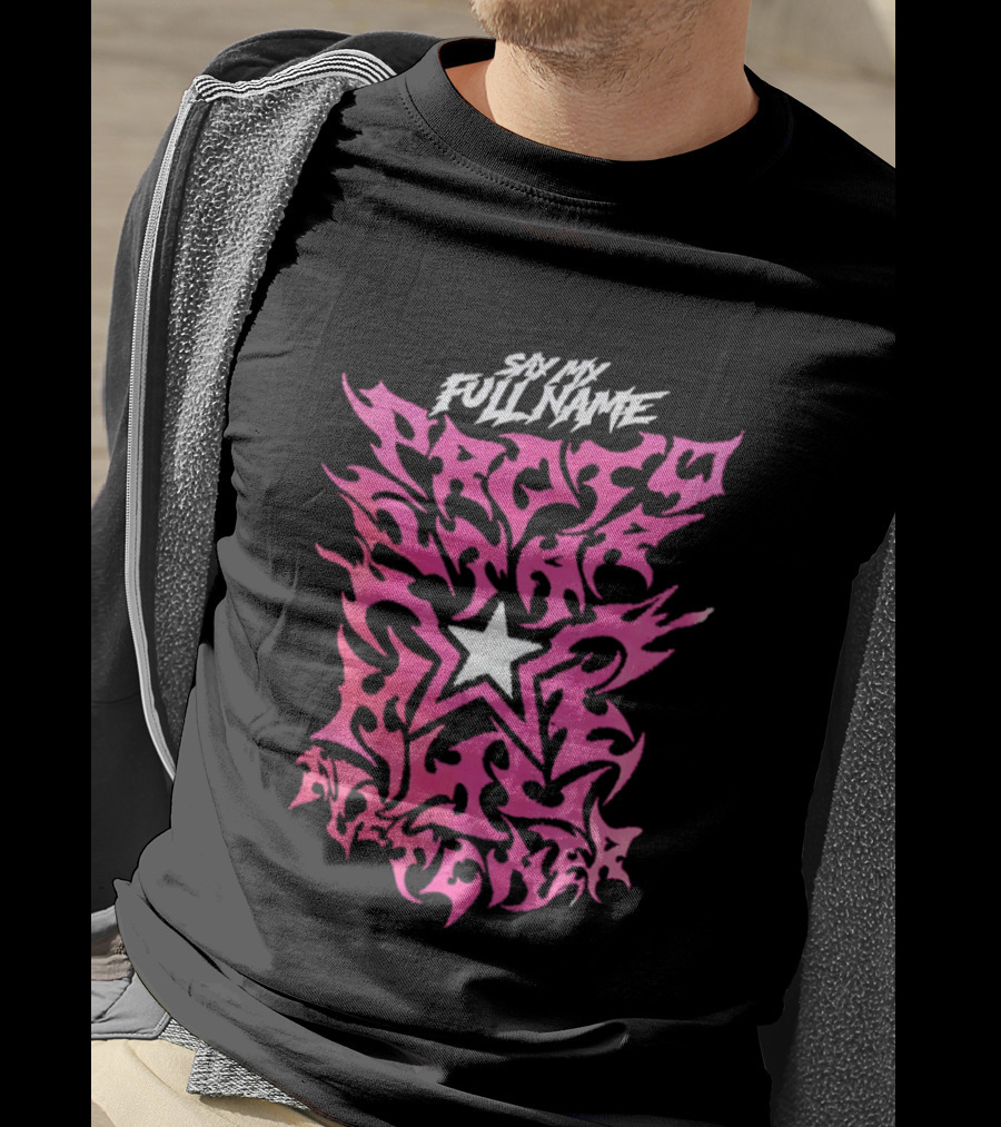 Pretty Peter Avalon Say My Full Name Star Pink Text AEW T-Shirt