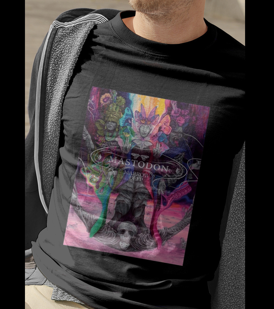 Mastodon Marrow Deep Psychedelic Album Art With Skull And Figures T-Shirt