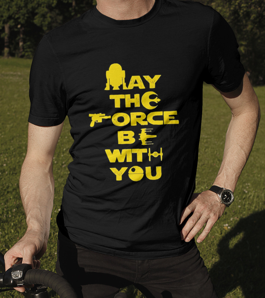 Star Wars May The Force Be With You Droid And Spaceship T-Shirt