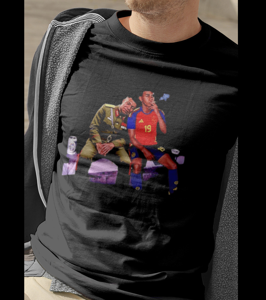 Mbappe And Yamal Drink Beer And Smoking 2026 Meme With Soccer Jerseys T-Shirt