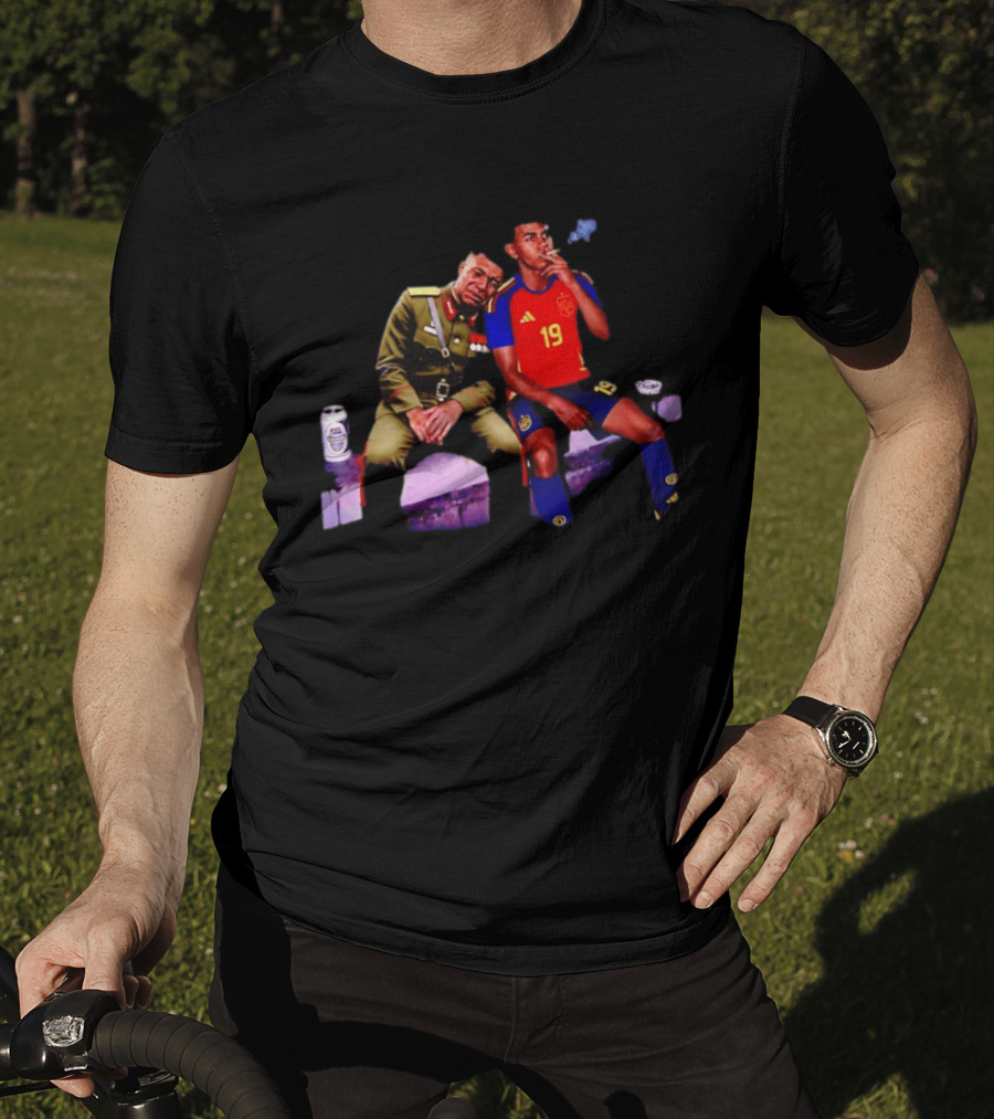 Mbappe And Yamal Drink Beer And Smoking 2026 Meme With Soccer Jerseys T-Shirt