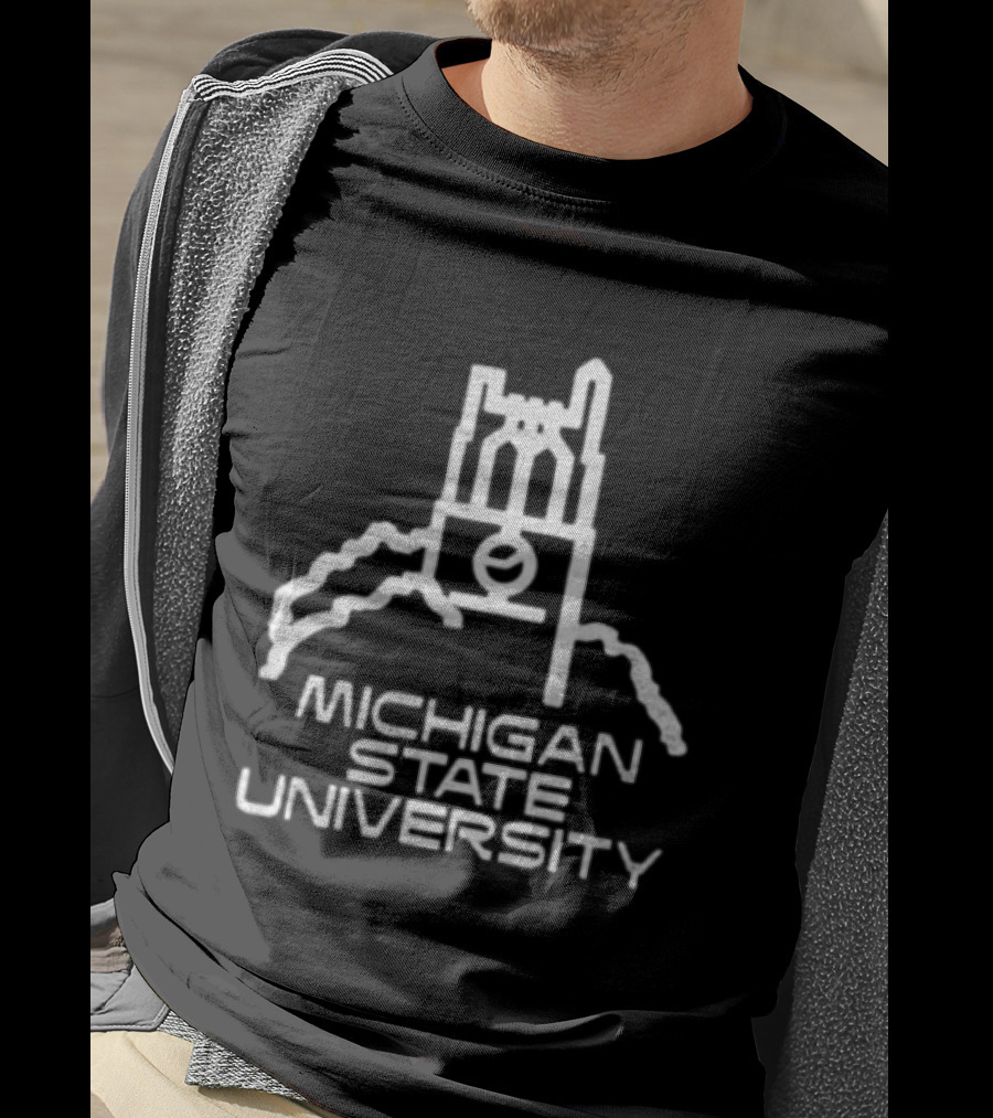 Michigan State University Distressed Beaumont Tower T-Shirt
