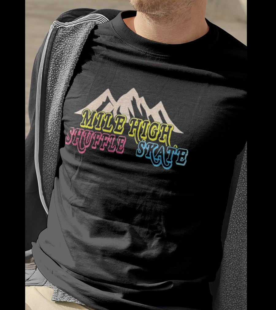 Mile High Shuffle Skate Roller Skating Mountain T-Shirt