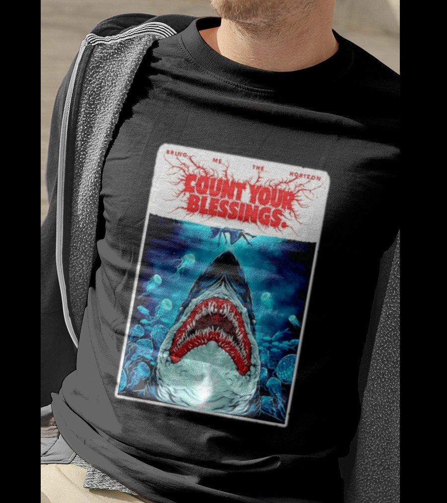 Bring Me The Horizon Count Your Blessings Shark And Jellyfish Ocean Scene T-Shirt