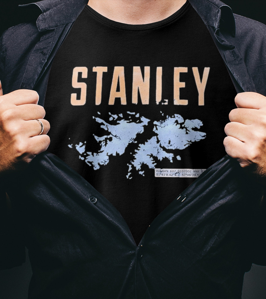 Stanley Falkland Islands Vulcan 607 May 82 Coordinates Operation Black Buck T-Shirt