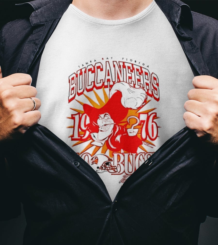 Tampa Bay Florida Buccaneers 1976 Go Bucs Captain Hook T-Shirt