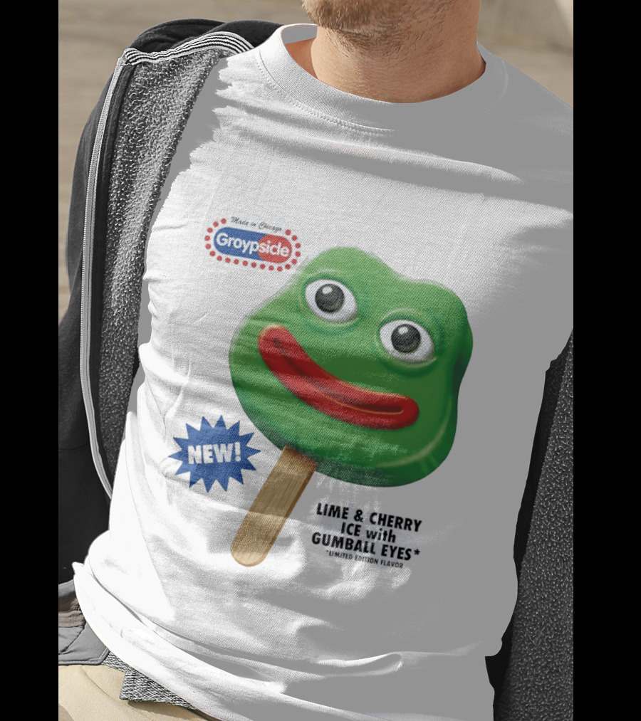 Groypsicle Lime And Cherry Ice With Gumball Eyes Limited Edition Made In Chicago T-Shirt