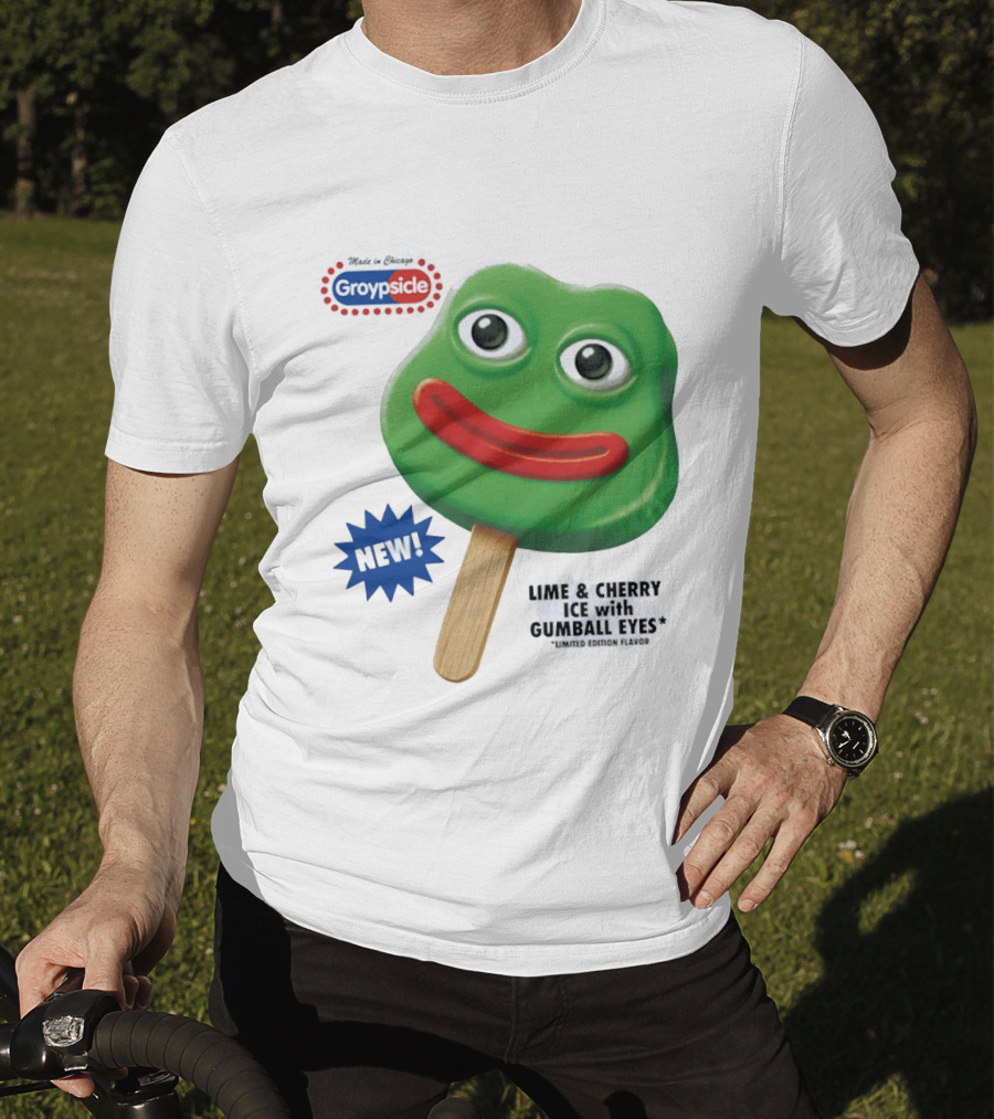 Groypsicle Lime And Cherry Ice With Gumball Eyes Limited Edition Made In Chicago T-Shirt