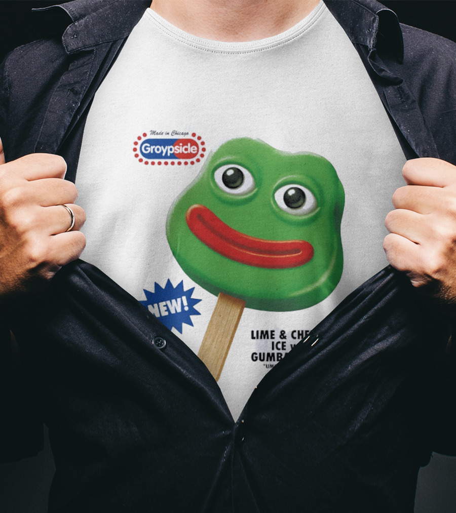Groypsicle Lime And Cherry Ice With Gumball Eyes Limited Edition Made In Chicago T-Shirt