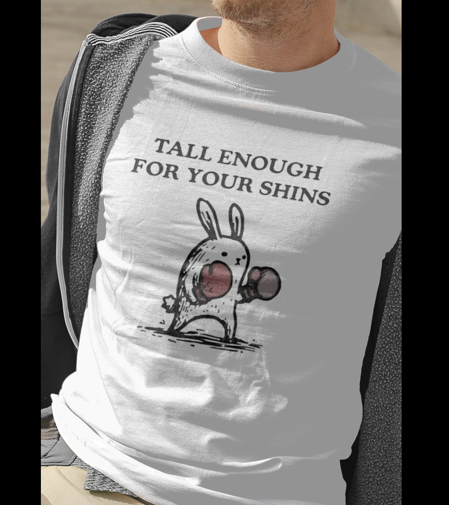 Boxing Bunny Tall Enough For Your Shins Red Gloves T-Shirt