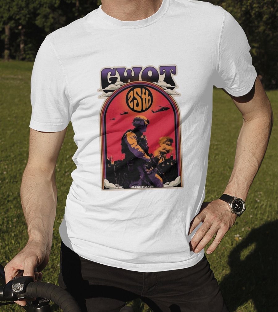GWOT 25th Anniversary Soldier Helicopters Gruntstyle.com T-Shirt