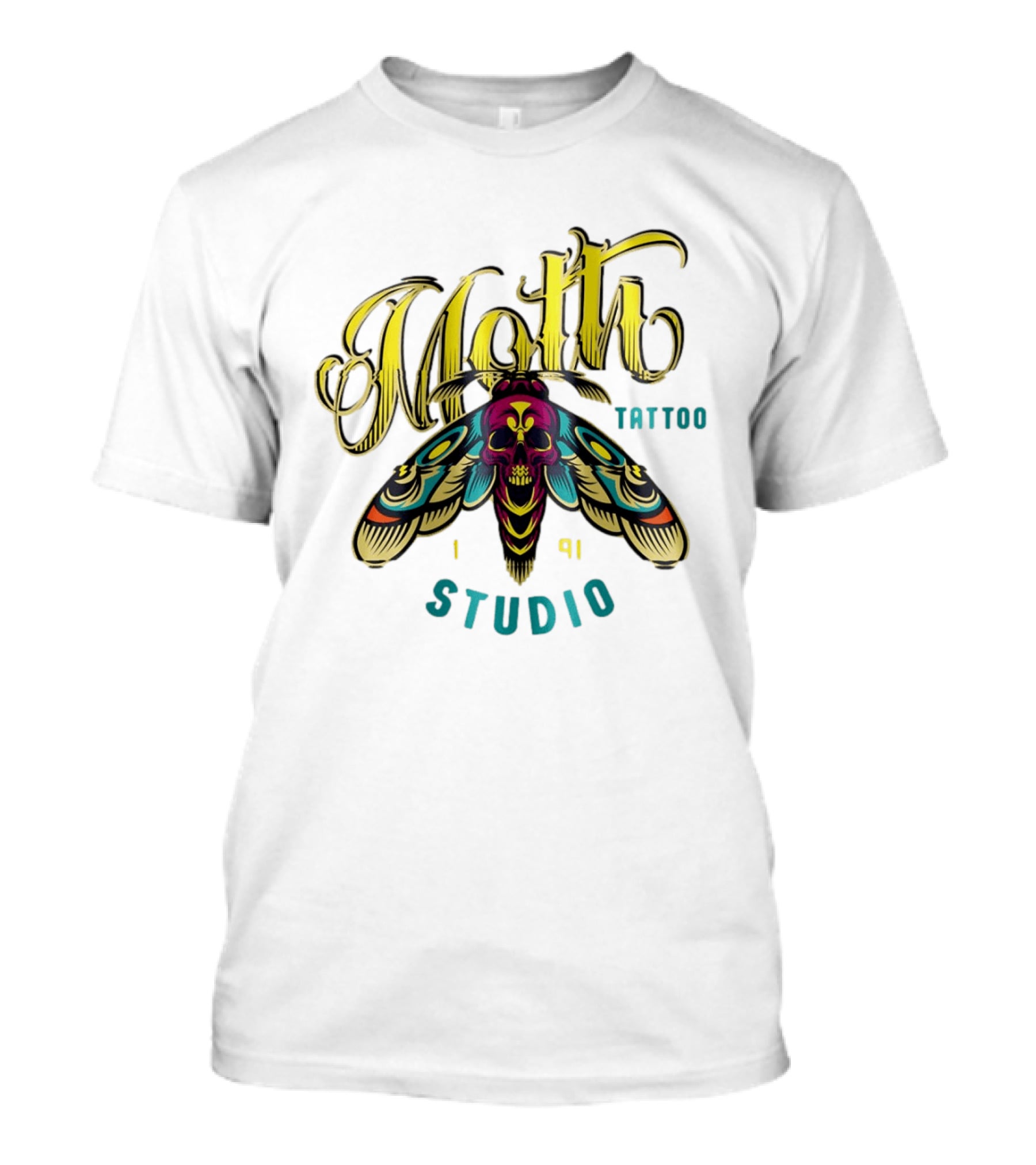 Moth Tattoo Studio 1991 Skull Moth Gothic T-Shirt