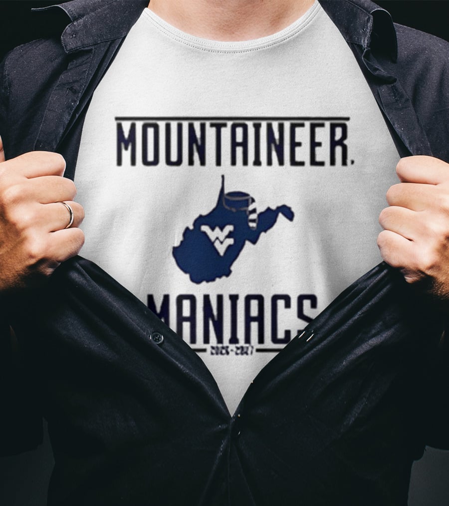 Mountaineer Maniacs West Virginia State Outline 2026 2027 T-Shirt
