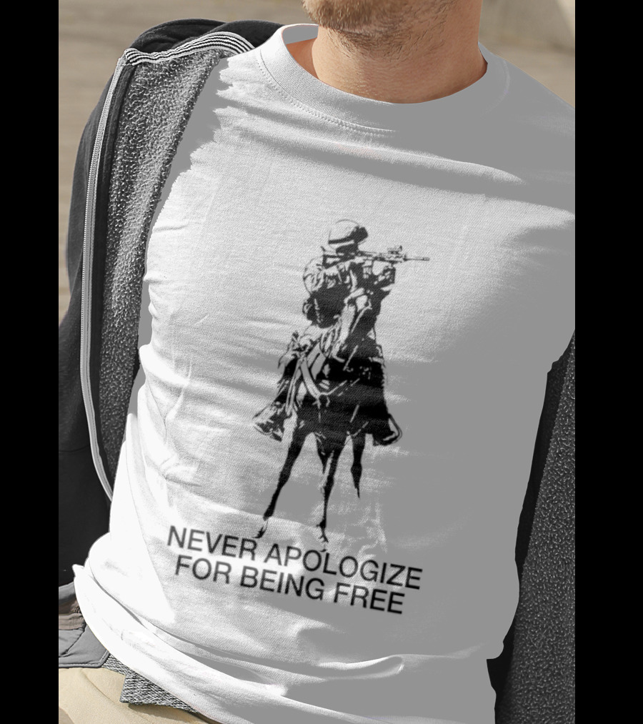Never Apologize For Being Free Horseback Rider T-Shirt