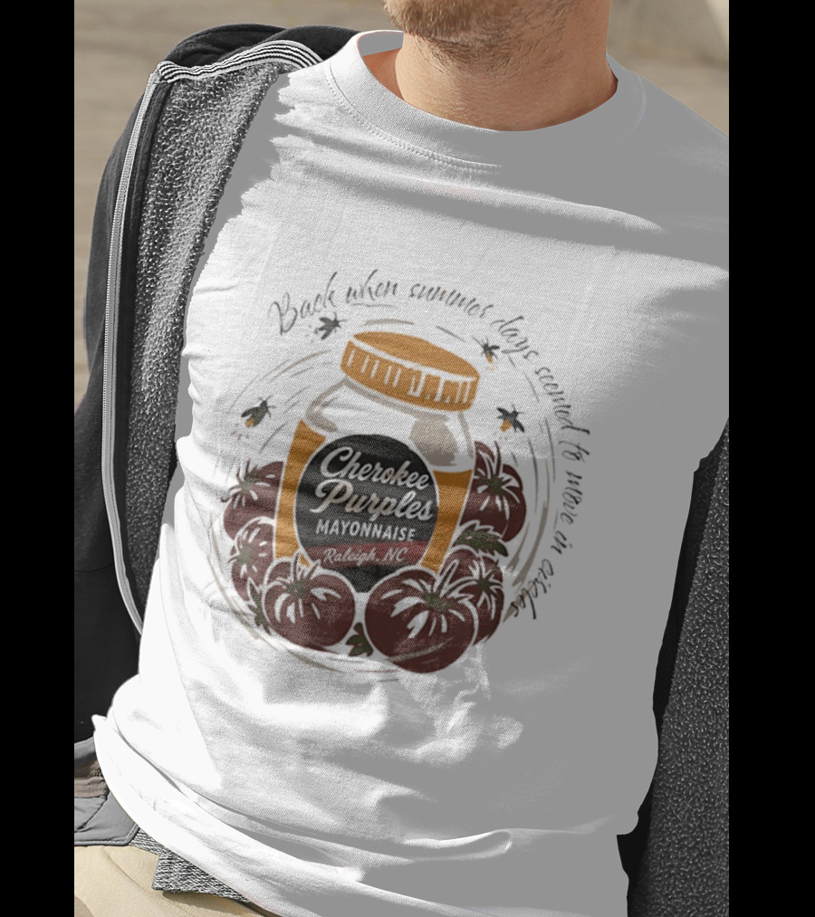 Cherokee Purples Mayonnaise Back When Summer Days Seemed To Move In Circles Tomatoes Jar T-Shirt