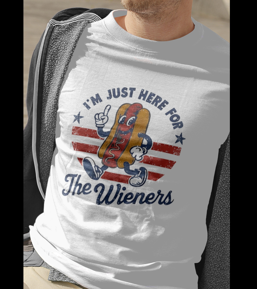 I'm Just Here For The Wieners Hot Dog Fun T-Shirt
