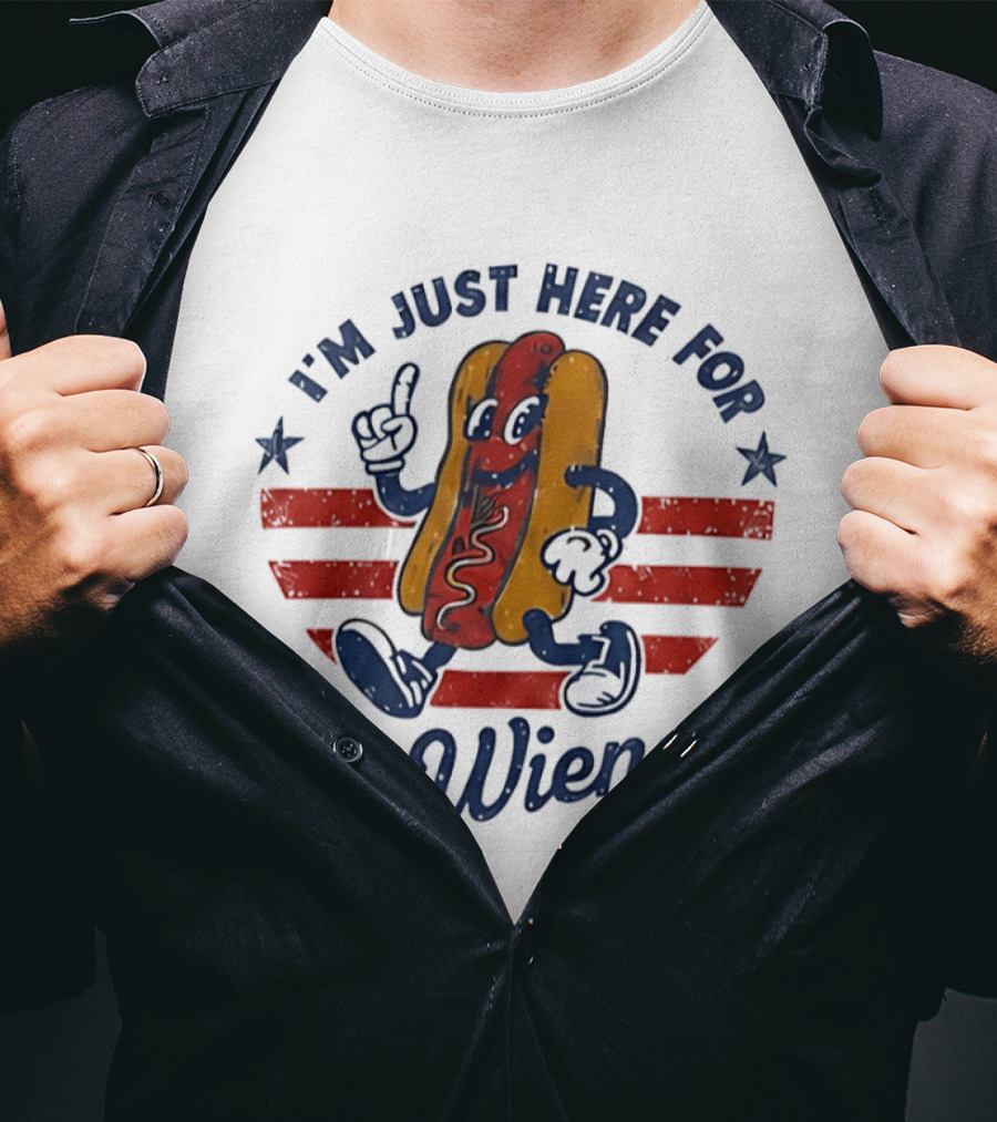 I'm Just Here For The Wieners Hot Dog Fun T-Shirt