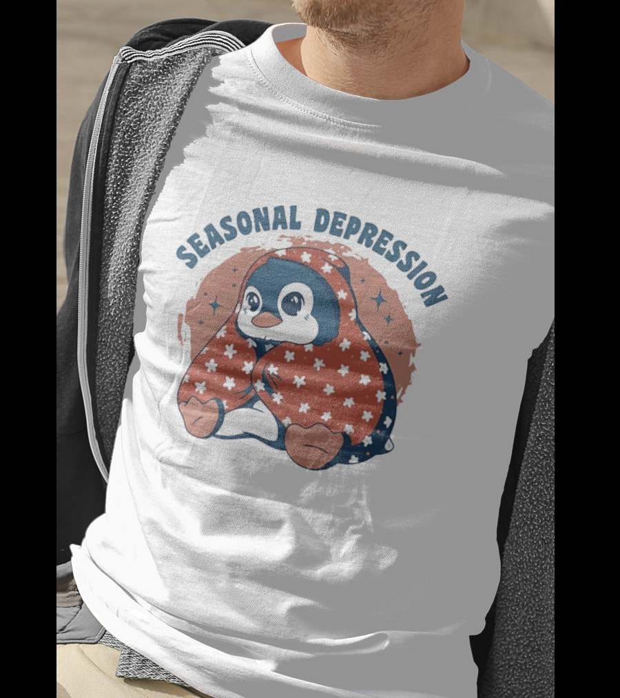 Penguins Seasonal Depression Cute Winter Cozy Starry T-Shirt