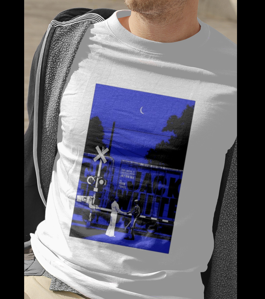 Jack White Rough Francis Essex Junction VT July 15 2026 Train Crossing Night Scene Moon T-Shirt