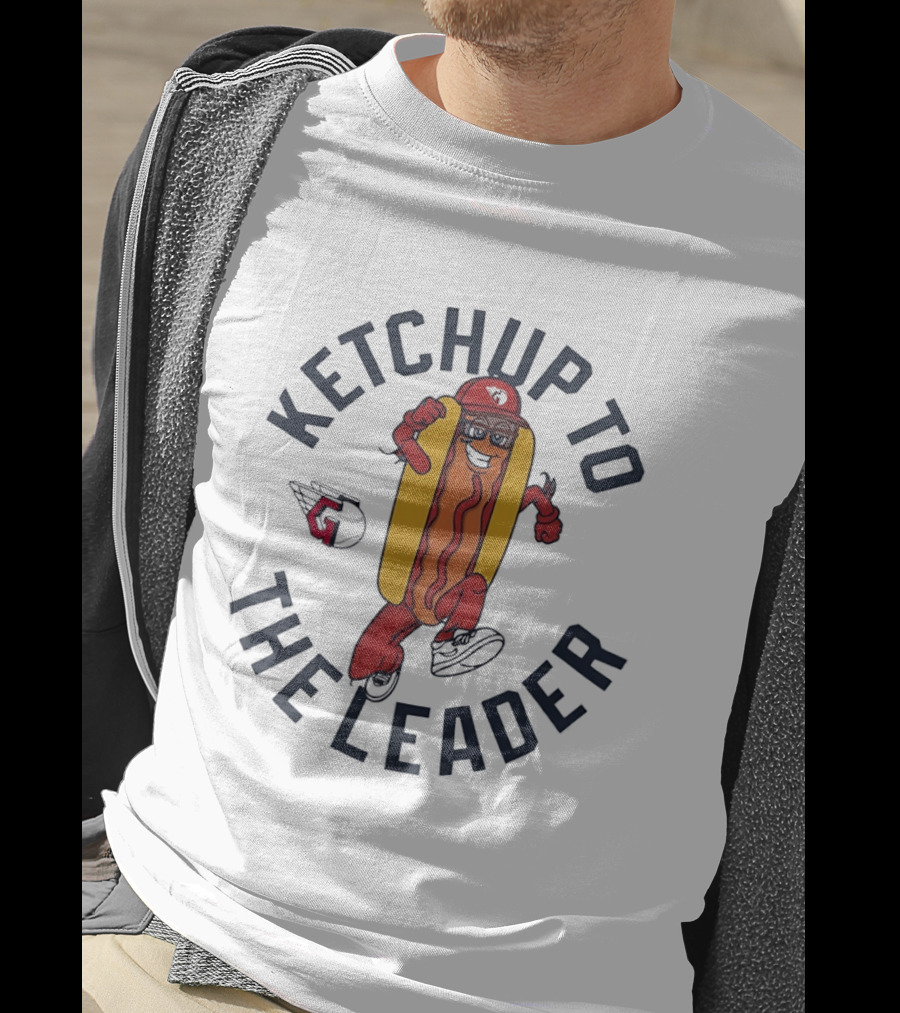 Ketchup To The Leader Hot Dog Baseball Funny Cool Running T-Shirt