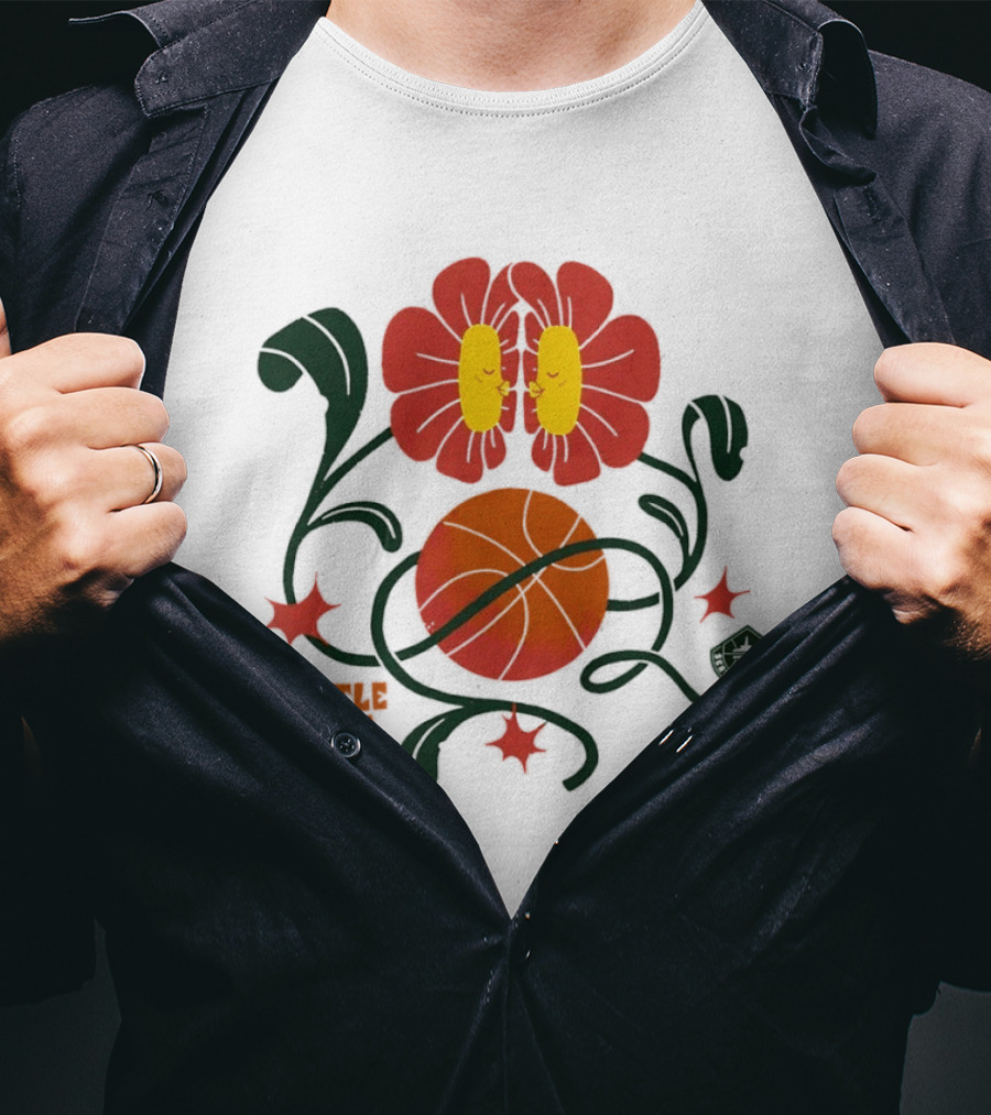 Seattle Storm WNBA Basketball Flower T-Shirt