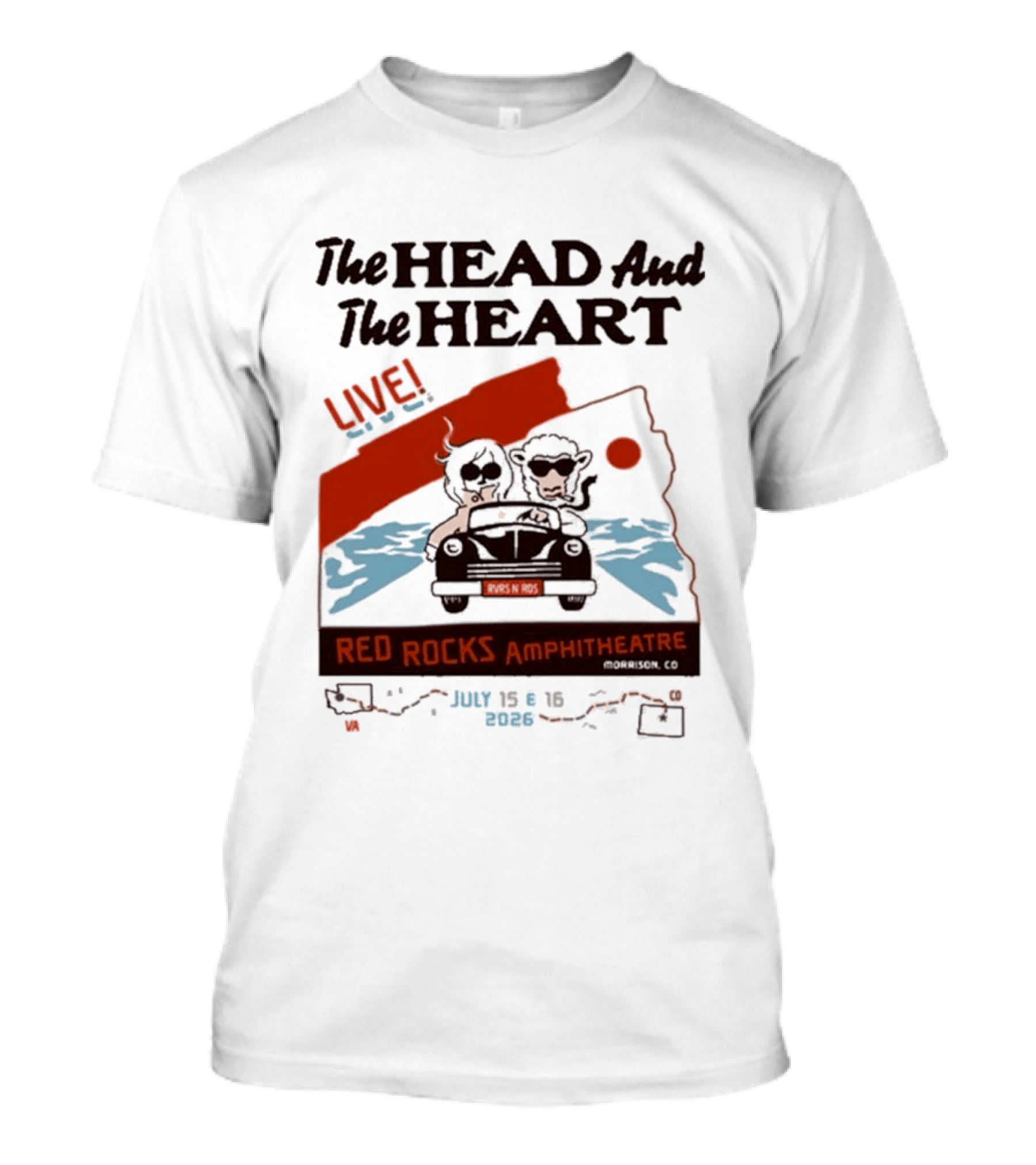 The Head And The Heart Live Red Rocks Amphitheatre July 15 16 2026 T-Shirt