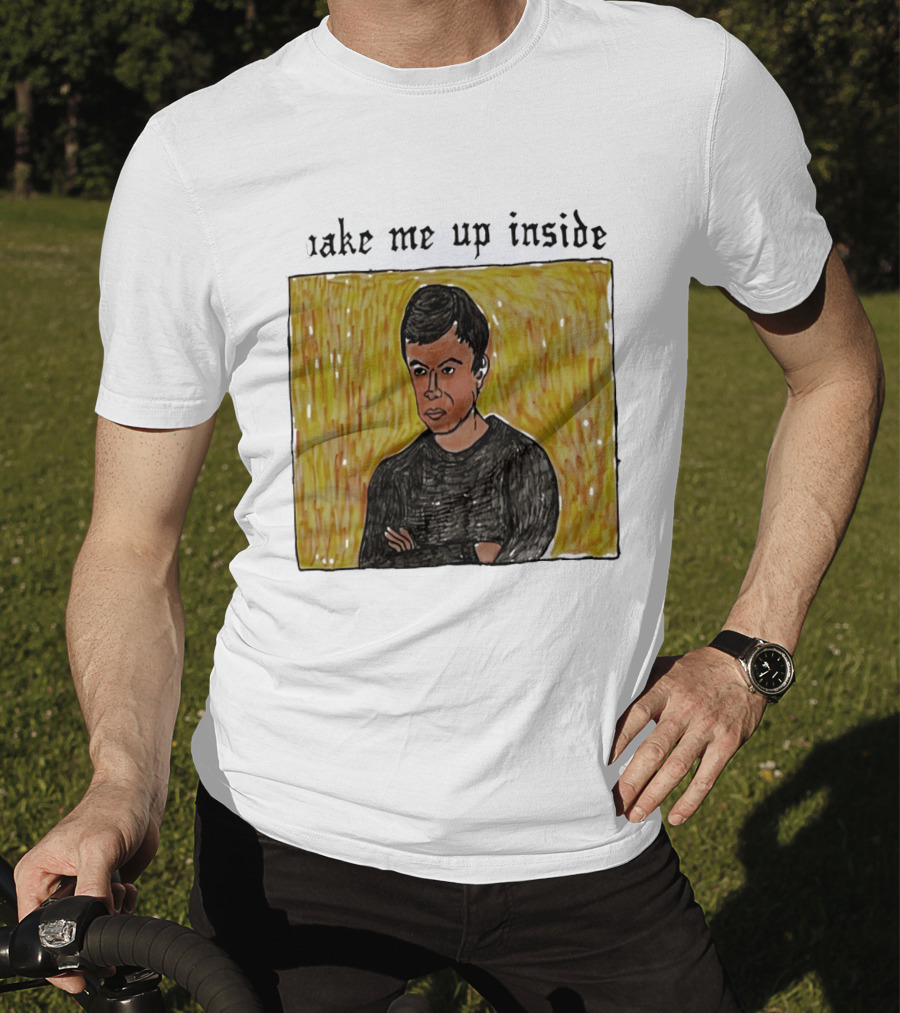 The Rehearsal 2 Wake Me Up Inside Meme Illustration With Contemplative Character On Yellow T-Shirt