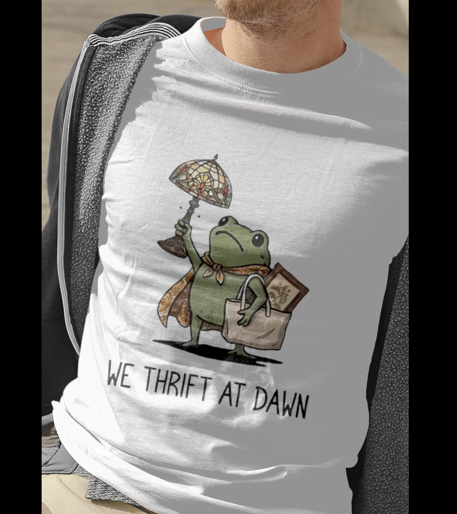 We Thrift At Dawn Frog With Vintage Lamp And T-Shirt