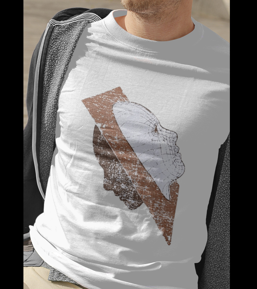 Wireframe Human Profile Collage Abstract Geometric Face T-Shirt