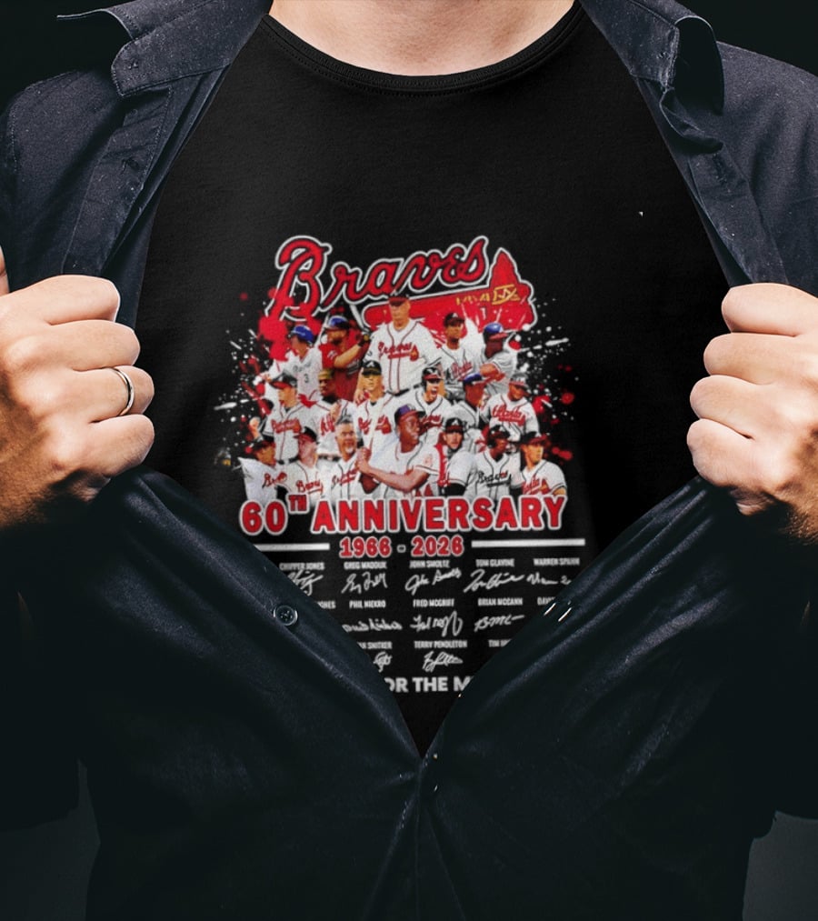 Atlanta Braves 60th Anniversary 1966 2026 Thank You For The Memories Signatures T-Shirt