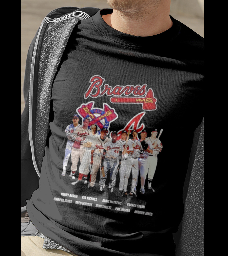 Atlanta Braves Legends Aaron Nichols Mathews Spahn Jones Maddux Smoltz Niekro T-Shirt