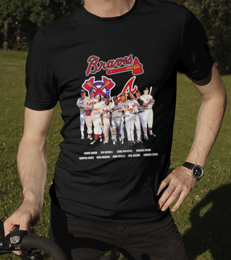 Atlanta Braves Legends Aaron Nichols Mathews Spahn Jones Maddux Smoltz Niekro T-Shirt