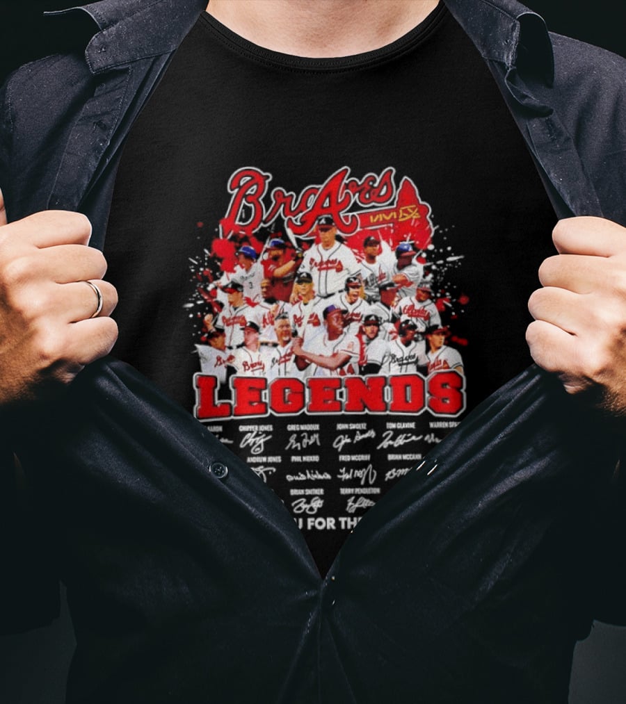 Braves Legends Thank You For The Memories Signatures Collage T-Shirt