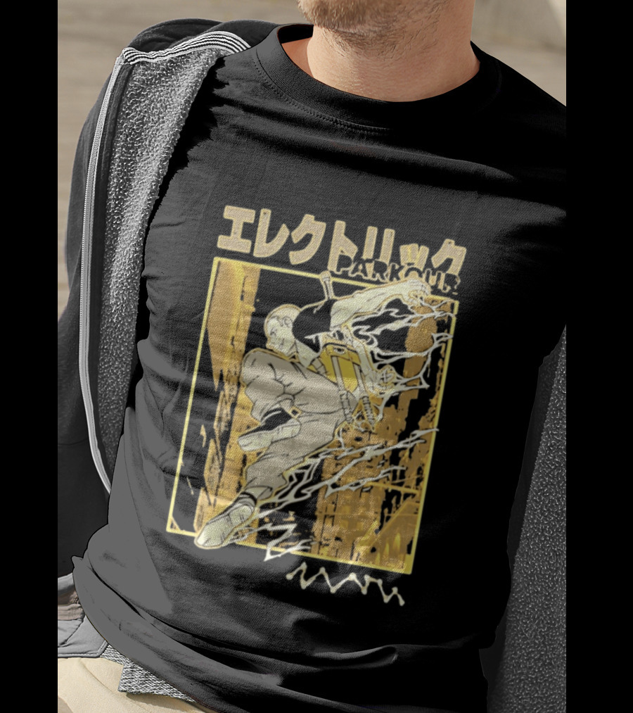 Electric Parkour Anime Manga Streetwear T-Shirt